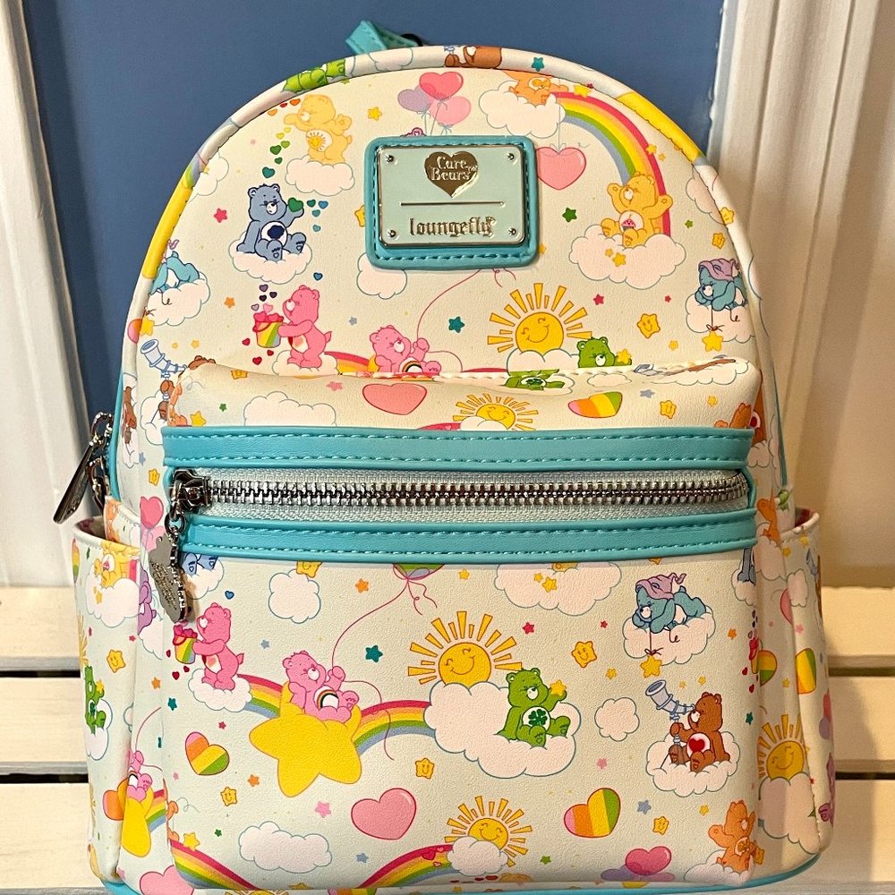 Loungefly Care Bears 40th Anniversary Exclusive Mini Backpack Purse Bag NEW NWT